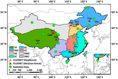 The Effect of Diffuse Radiation on Ecosystem Carbon Fluxes Across China From FLUXNET Forest Observations
